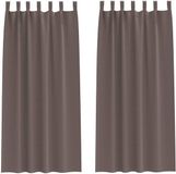 vidaXL Blackout Gordijnen met Ringen 2 st Donkerbruin 245 x 140 cm