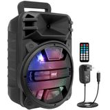 Pyle Bluetooth Luidspreker - Draagbare Speaker met Wielen - 800 Watt - Karaoke Luidspreker met DJ LED Verlichting - USB, FM, BT, Aux, Afstandsbediening, Mic-Ingangen - Ingebouwde Oplaadbare Batterij