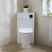 Hudson Reed Marbury Toilet sur pied Habillage de WC Montage d'angle Moderne Blanc avec réservoir et bouton de chasse d'eau noir