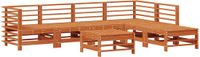 vidaXL Hoek loungeset, 5-zits, wasbruin, massief grenenhout