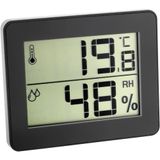 TFA Dostmann Digitale Thermo-Hygrometer, 30.5027.01, voor bewaking van binnentemperatuur en luchtvochtigheid, max.-min. waarden, ultra-plat hoogglans ontwerp, zwart, (L) 100 x (B) 12 (48) x (H) 82 mm