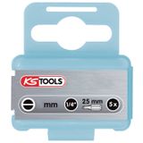 KS Tools 910.2233 910.2233 Gleuf-bit Aandrijving: 1/4 (6,3 mm) Uitvoering: Plat 3 mm 25.0 mm