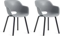 Keter Noa Chaise de jardin - 2 pièces - 55x56,5x80cm - cadre en métal - Gris