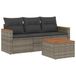 vidaXL Loungeset met Kussens Poly Rattan Grijs