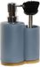 Item International Zeeppompje met keuken organizer Soul - blauw - 2 compartimenten - dolomiet - 11 x 18 cm