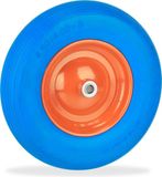 Merkloos Relaxdays Schubkarren wiel 4.80 4.00-8, rubber band met stalen velg, reservewiel antilek, 120 kg draaglast, blauw/oranje
