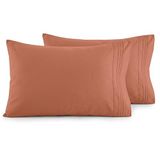 Elegant Comfort Luxe ultrazachte 2-delige kussensloopset - 1500 premium hotelkwaliteit microvezel dubbel geborsteld - kreukvrij, kingsize formaat, koraal