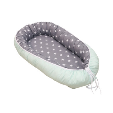 Ullenboom Babynest & Cocoon mint grijs 55 x 95 cm - Kleurrijk