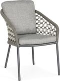 Suns Nappa dining chair matt royal grey/mix macrame carbon grey/light anthracite