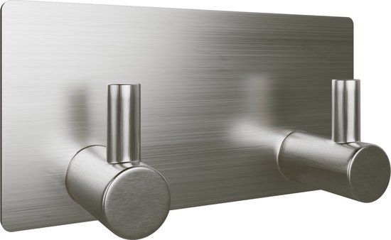 EAVY - Zelfklevende handdoekhaakjes RVS - Handdoekhouder - Wandhaak - Plakhaak - Zilver