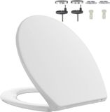 Merkloos Nano Glaze WC-bril met valrem - D-vorm - Ergonomisch design - Antibacterieel - Wit