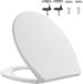 Merkloos Nano Glaze WC-bril met valrem - D-vorm - Ergonomisch design - Antibacterieel - Wit