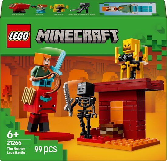 LEGO Minecraft De lavastrijd in de Nether 21266 - Bouwset voor Kinderen