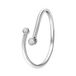 Lucardi Dames Zilveren ring met twee zirkonia stenen - Ring - 925 Zilver - Zilverkleurig - 19 / 60 mm