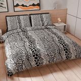 PETTI Artigiani Italiani - Dekbedovertrek 160 x 200 cm, microvezel beddengoed met digitale print + 1 kussensloop 50 x 80 cm - Made in Italy - Animalier 05
