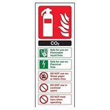 VSafety Co2 Id Brandblusser Bord - Portret - 75mm x 200mm - Zelfklevend Vinyl