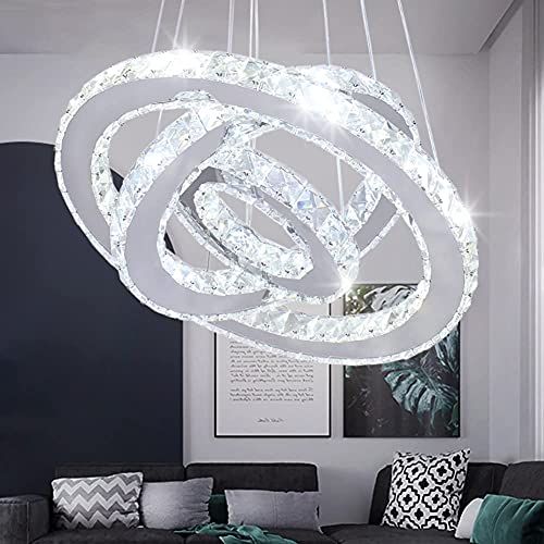 Dixun Roestvrij stalen hanglamp plafondlamp slaapkamer kroonluchter warm wit koud wit (koudwit-2)