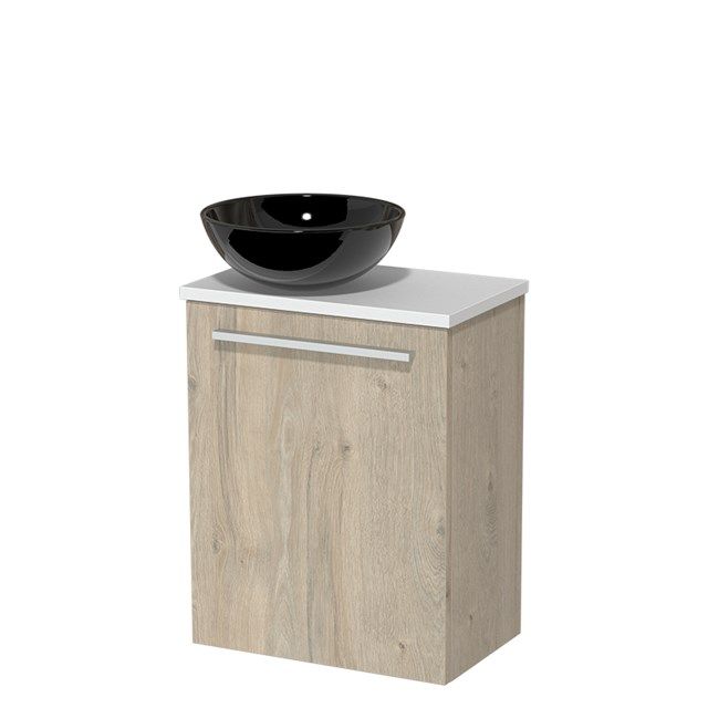 Maxaro Modulo Toiletmeubel 41 cm Lichtgrijs Eiken Mat Wit