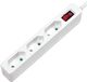 Alecto prise murale étroite triple avec interrupteur 1,5 mètre - Câble d'alimentation blanc