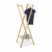 Relaxdays kledingrek bamboe, praktische plank, inklapbaar, garderobe rek, HxBxD: 155,5 x 50 x 57,5 cm, natuurlijke kleur