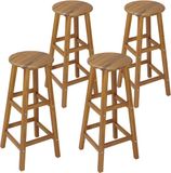 Casaria Barkruk - Set van 4 Massief Acacia Hout 35x35x75cm - Bruin