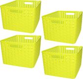 Plasticforte Opbergmand/Kastmandje - 4 stuks - 18 liter - Groen - Kunststof - 28 x 38 x 19 cm