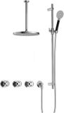 Hotbath Cobber - CW7067 - Ensemble de douche à effet pluie encastré - Chrome
