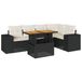 vidaXL 6-delige loungeset met kussens, polyrattan, zwart