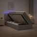 vidaXL Lit LED avec matelas Taupe 90 x 200 cm Tissu