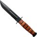 Ka-Bar Short USMC 1252 deels gekarteld, vaststaand mes, lederen foedraal