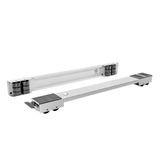 Amig - Wasmachinevoet voor meubel - Set van 2 stalen onderstellen op wielen - Platform met 24 wielen - Meubelsteun voor een maximale belasting van 125 kg - Verlengbaar van 44 tot 70 cm - Wit