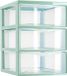 Plasticforte Ladeblokje/bureau organizer met 3x lades - transparant/mintgroen - L18 x B25 x H25 cm