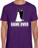 Bellatio Decorations Vrijgezellenfeest T-shirt - Heren - Game Over - Paars - XL