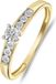 Lucardi Dames ring met 7 diamanten (0,05ct) - Ring - Cadeau - 14 Karaat Goud - Geelgoud