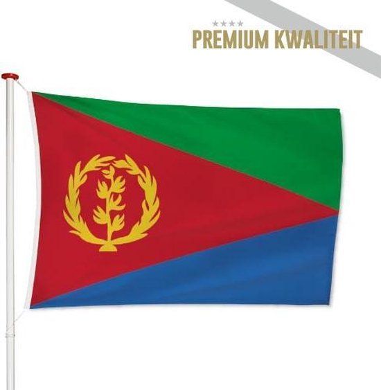 Vlaggen Unie Eritrese Vlag Eritrea 150x225cm - Polyester - Geschikt voor boot