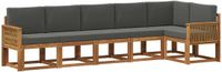 vidaXL Hoek loungeset 6-delig Polyester Natuurlijk en Antraciet