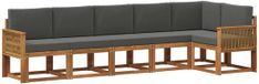 vidaXL Hoek loungeset 6-delig Polyester Naturel et Anthracite