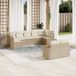 Maison Exclusive - Ensemble de meubles de jardin 9 pièces avec canapé et coussins, beige, en polyrotin