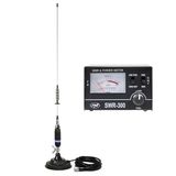 PNI S75 CB-antenne, 75 cm, met vlinder, 125 mm magneet en PNI SWR-300 reflectometer voor SWR-meting