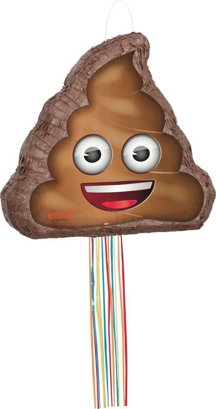 UNIQUE - 3D Emoji drol pinata - Verjaardag - Bruin - Karton