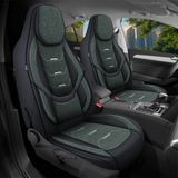 Bremer Sitzbezüge Carthago Premium Camper stoelhoezen voor c-tourer T H13 in Zwart/Olijfgroen (2 losse stoelen)