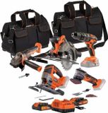 Dual Power Gereedschapset, 5-delig, 20 V, bestaande uit: accuboormachine, haakslijper, multifunctionaal gereedschap, cirkelzaag en reciprozaag, plus 2 accu's (2.0 Ah & 4.0 Ah)