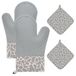 Cozary Ovenwanten 4 stuks - siliconen + katoen, 28 x 18,5 cm, antislip