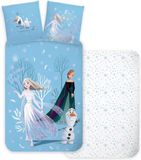 Disney Frozen Dekbedovertrek Sneeuw- 140 x 200 cm - Katoen - 70 x 90 cm