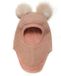 Huttelihut Bonnet enfant cagoule avec pompons en alpaga 6153 Rose Melange
