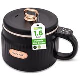 NutriChef Draagbare elektrische rijstkoker, 1,5 l, multicooker met keramische antiaanbaklaag, digitaal paneel, 6 programma's: rijst, soep, stoom en meer