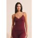 Etam Ensemble de pyjama 2 pièces en maille côtelé détails dentelle - Nettie - S - Grenat - Femme