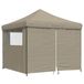 VidaXL Partytent, inklapbaar, pop-up model, met 4 zijpanelen, taupekleurig