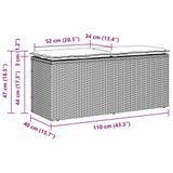 VidaXL Banc de jardin rotin, acier, gris foncé