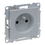 LEGRAND SEANO stopcontact Frans/Belgische standaard, steekklemmen, met verhoogde aanraakbescherming, kleur: gelakt aluminium, 765280